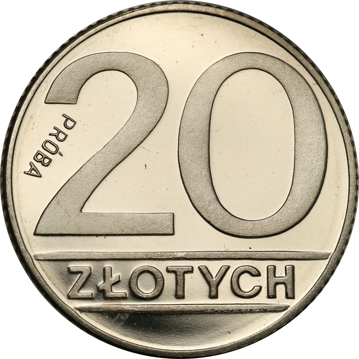 PRL. PRÓBA Nikiel 20 złotych 1989 nominał